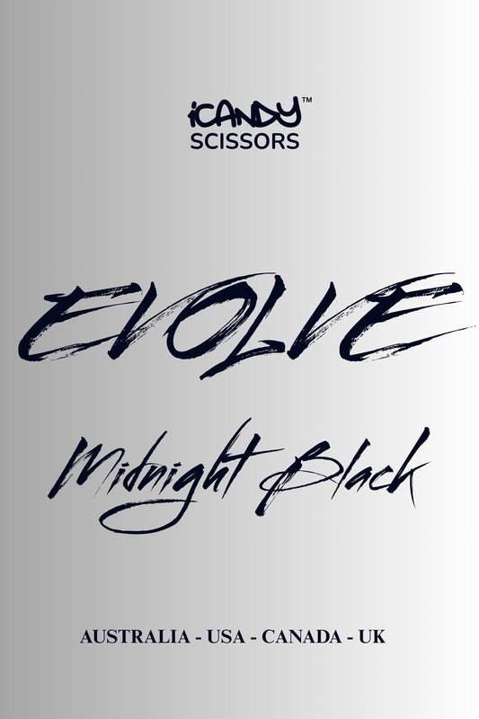 iCandy EVOLVE Midnight Black Poster – official branded promotional poster for hairdressers and barbers worldwide.