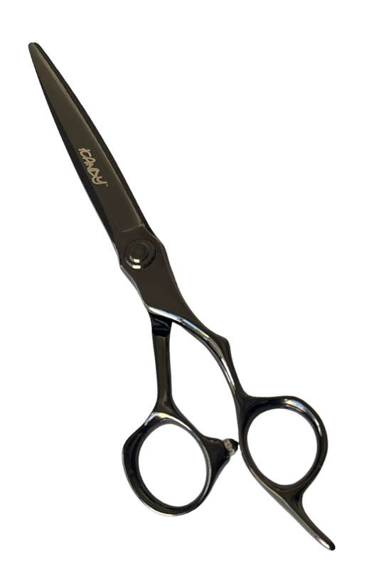 iCandy Evolve Midnight Black VG10 professional hairdressing cutting scissors 6.5" – premium Japanese steel for stylists and barbers in Australia, USA, Canada, Europe.