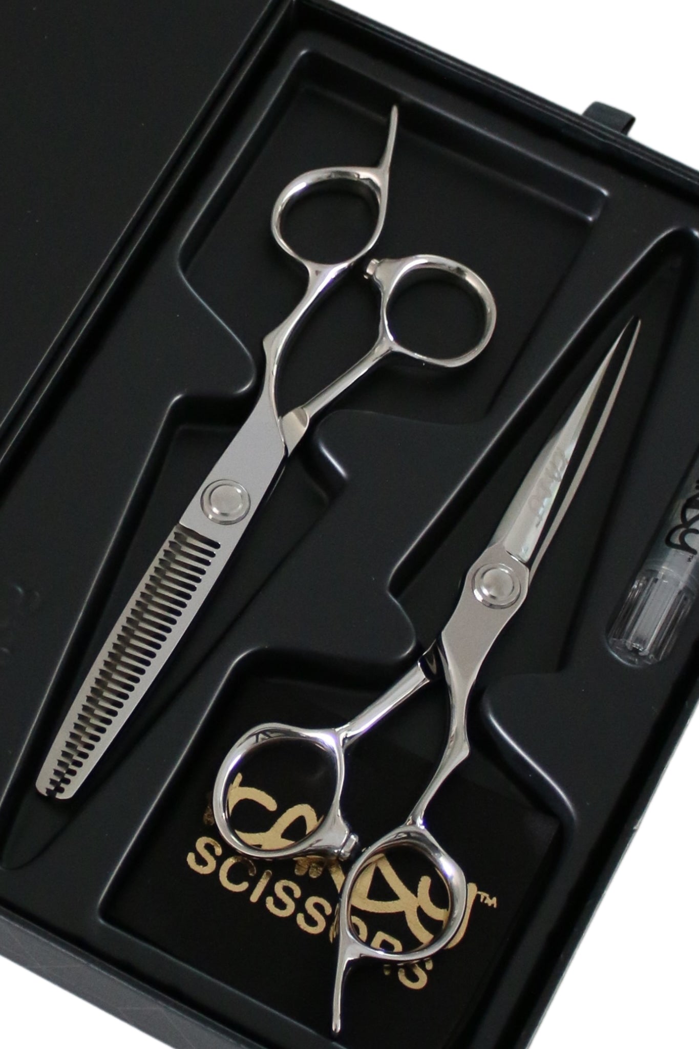 iCandy Evolve Silver Scissor and Thinner Bundle – professional hairdressing and barber scissors set made from VG10 Japanese steel. 6.0 inch pic3
