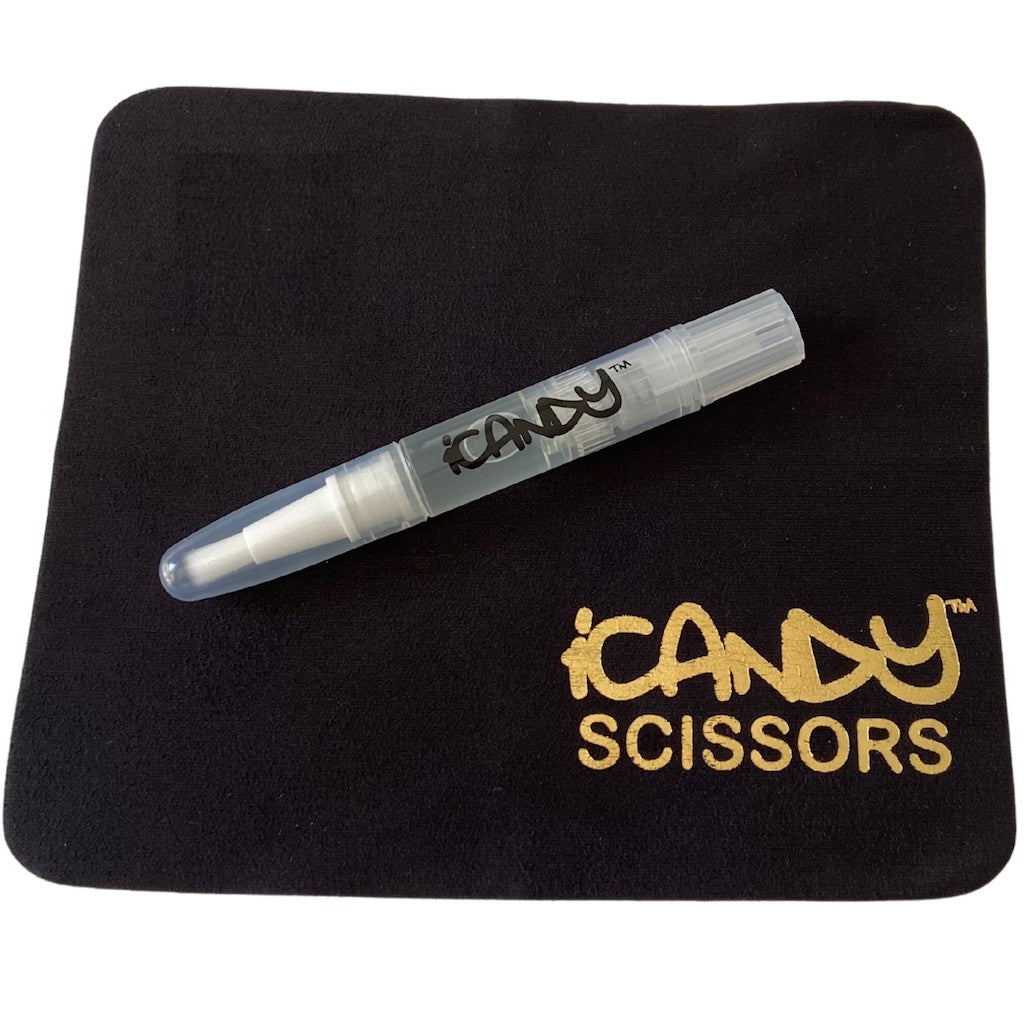 iCandy Scissors Cleaning Cloth & Oil Pen 