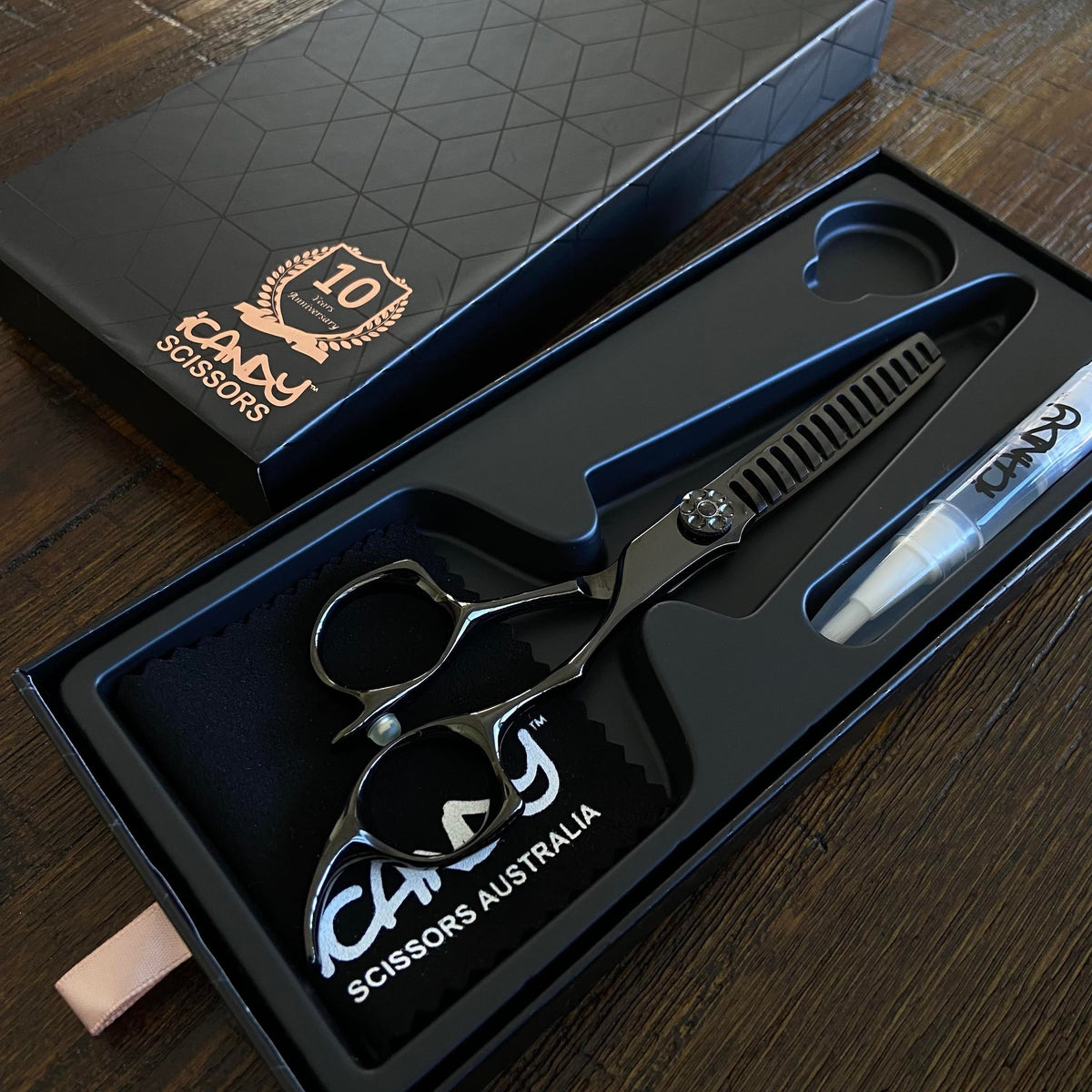 iCandy ALL STAR Midnight Black Texturize Scissor 6.0" Open Box