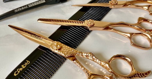 iCandy Rose Gold professional hairdressing scissors documented 23 February 2015 – iCandy Scissors Australia historical archive