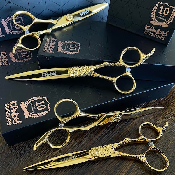 Yellow Gold Scissors | Luxury Hairdressing Barber Tools Shears – iCandy ...