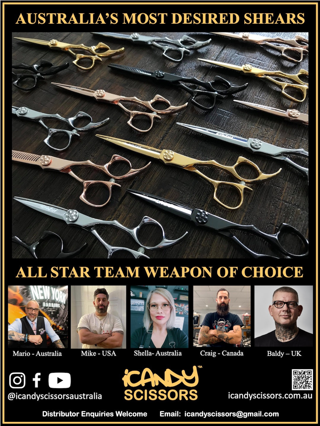 iCandy ALL STAR Hairdressing Barber Scissors Since 2018 Promo Pic