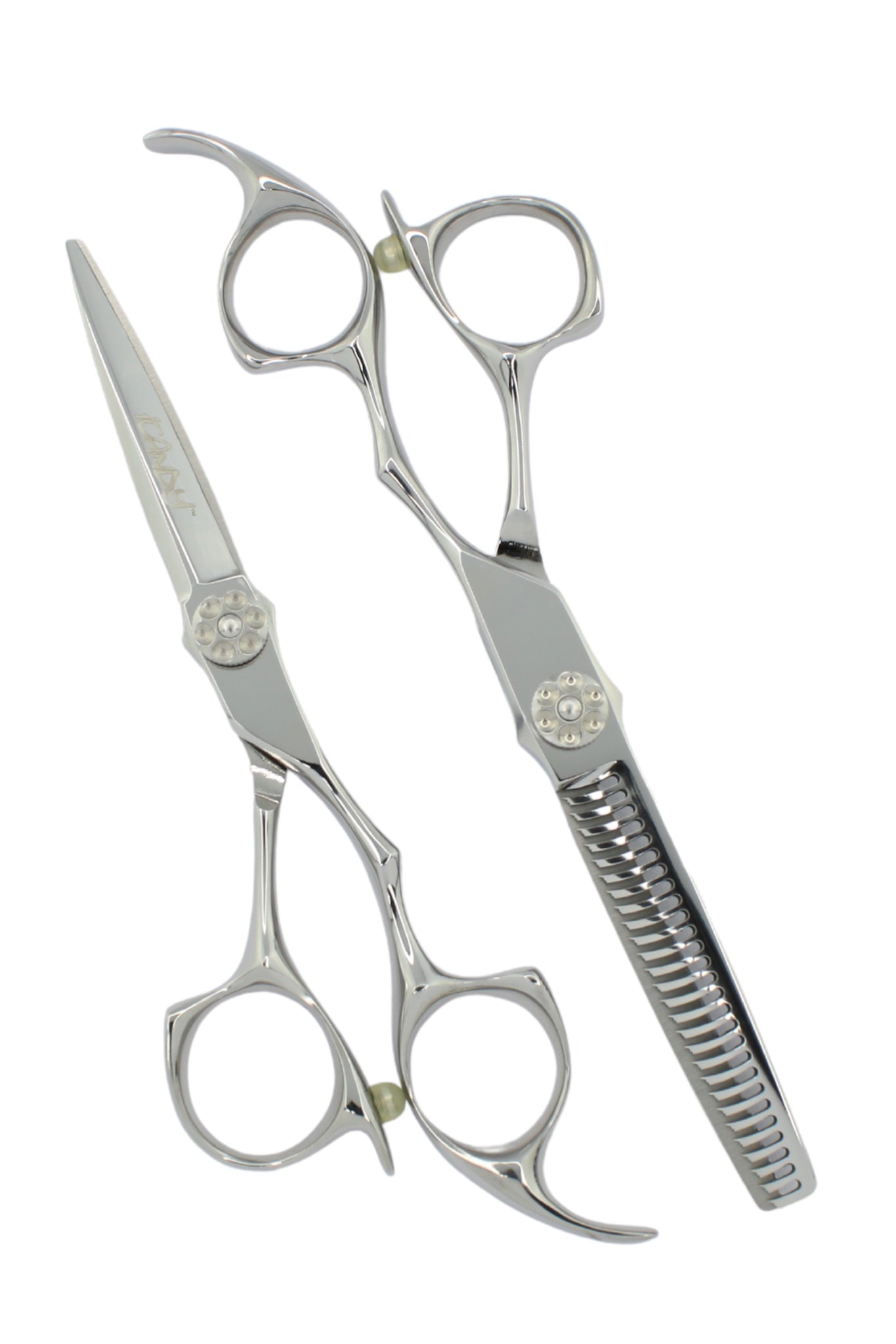 iCandy ALL STAR Silver Japanese VG10 Scissor & Thinner Bundle – professional 5.5 inch and 6.0 inch hairdressing and barber scissors shears set.