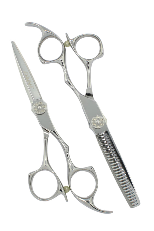 iCandy ALL STAR Silver Japanese VG10 Scissor & Thinner Bundle – professional 5.5 inch and 6.0 inch hairdressing and barber scissors shears set.