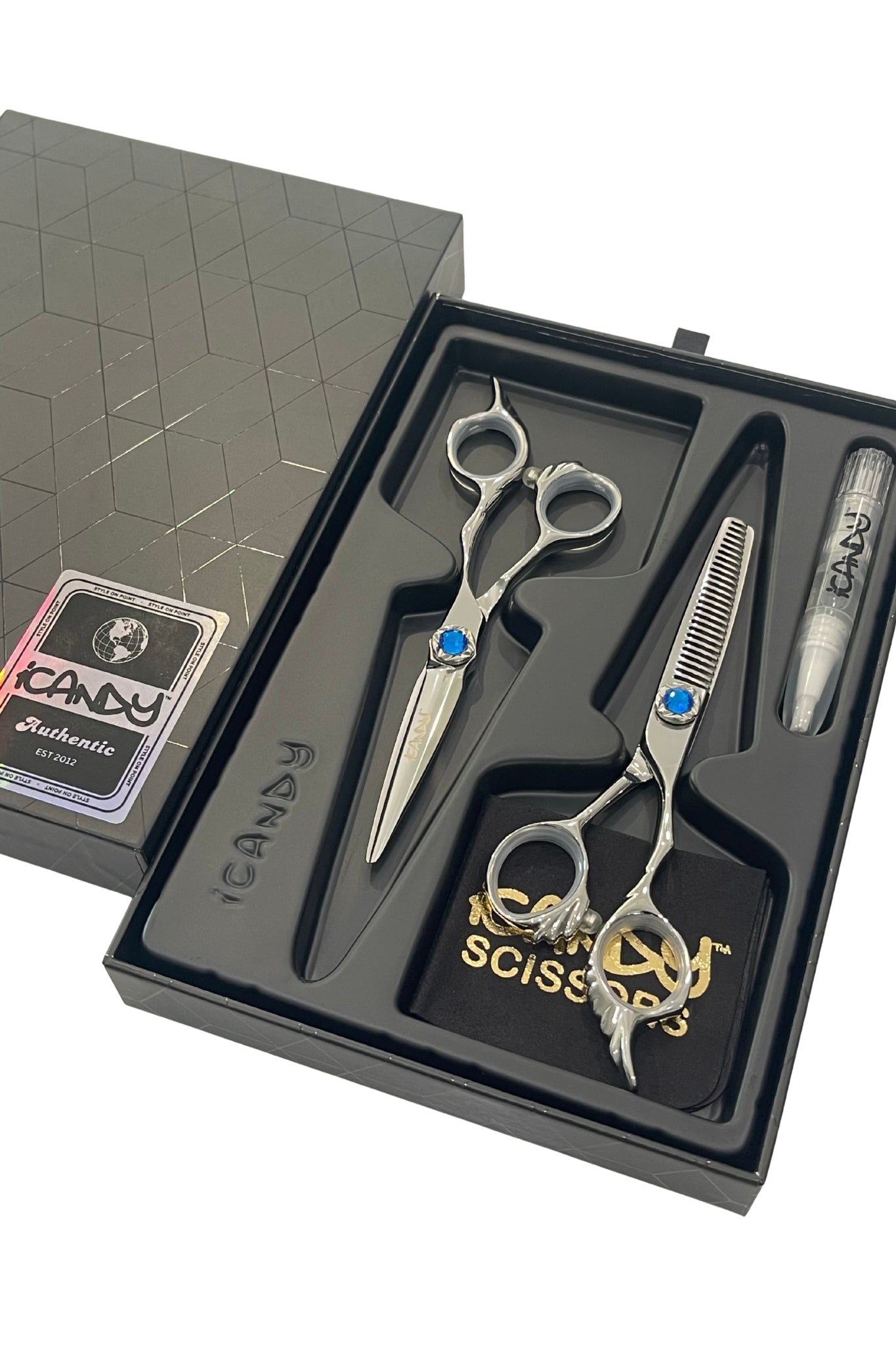 iCandy ANGEL Ice Sapphire VG10 Hairdressing Scissor & Thinner Bundle 5.5 inch – professional hairdressing scissors Australia in gift box