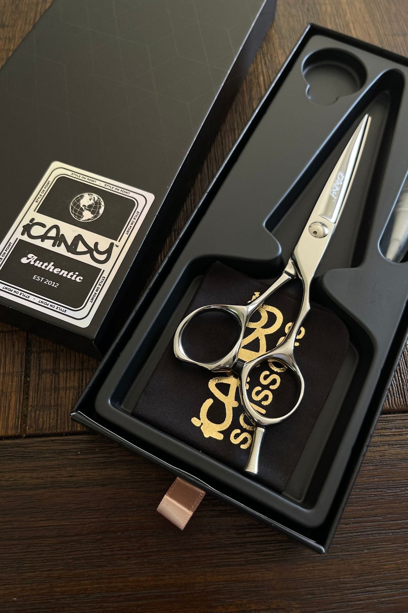 iCandy COUTURE VG10 hairdressing scissors 6.0 inch – professional Japanese VG10 steel scissors for precision cutting.