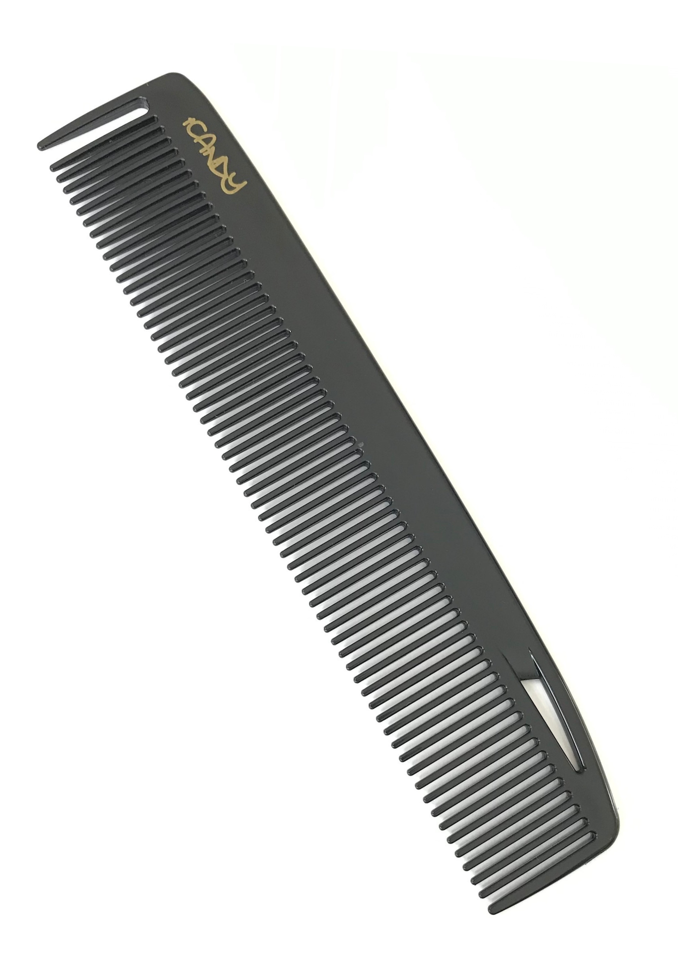 Professional iCandy Creative Series Midnight Black 180mm Cutting Comb – durable salon comb for hairdressers and barbers.