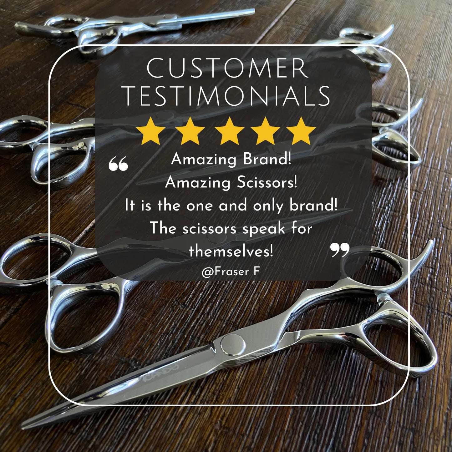 Verified 5-star review for the iCandy ELECTRO Silver VG10 Left-Handed Hairdressing Scissors, celebrating exceptional sharpness, ergonomic comfort and trusted performance by professional hairstylists.