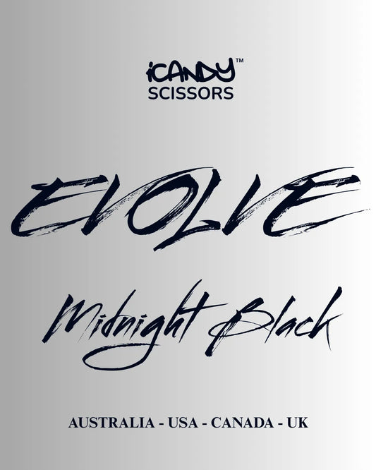 iCandy EVOLVE Midnight Black Poster – official branded promotional poster for hairdressers and barbers worldwide.