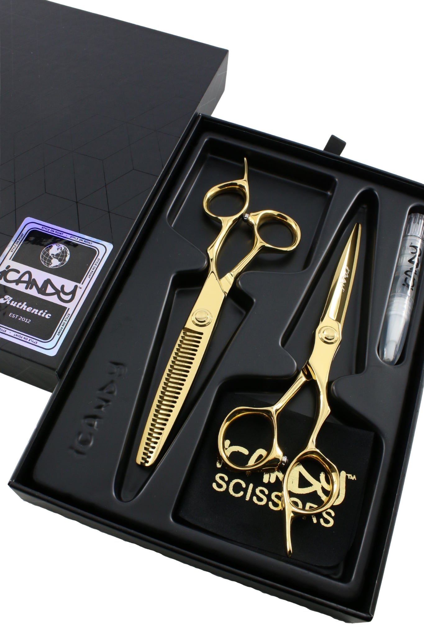 iCandy EVOLVE VG10 Yellow Gold Hairdressing Scissors Bundle - Inventors Of Rose Gold Hair Scissors Shears In Gift Box