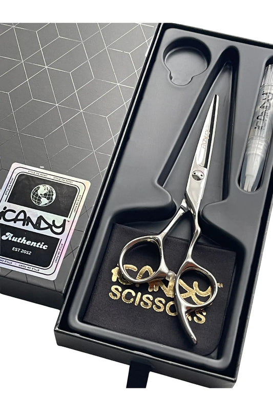iCandy Precision Pro Silver VG10 Hairdressing Scissors 5.5 Inch – Premium Professional Japanese TAKEFU VG10 Steel Hair Cutting Shears with Ergonomic Offset Handle, Precision Convex Edge Blade for Hairdressers & Barbers, Lifetime Warranty, Australia