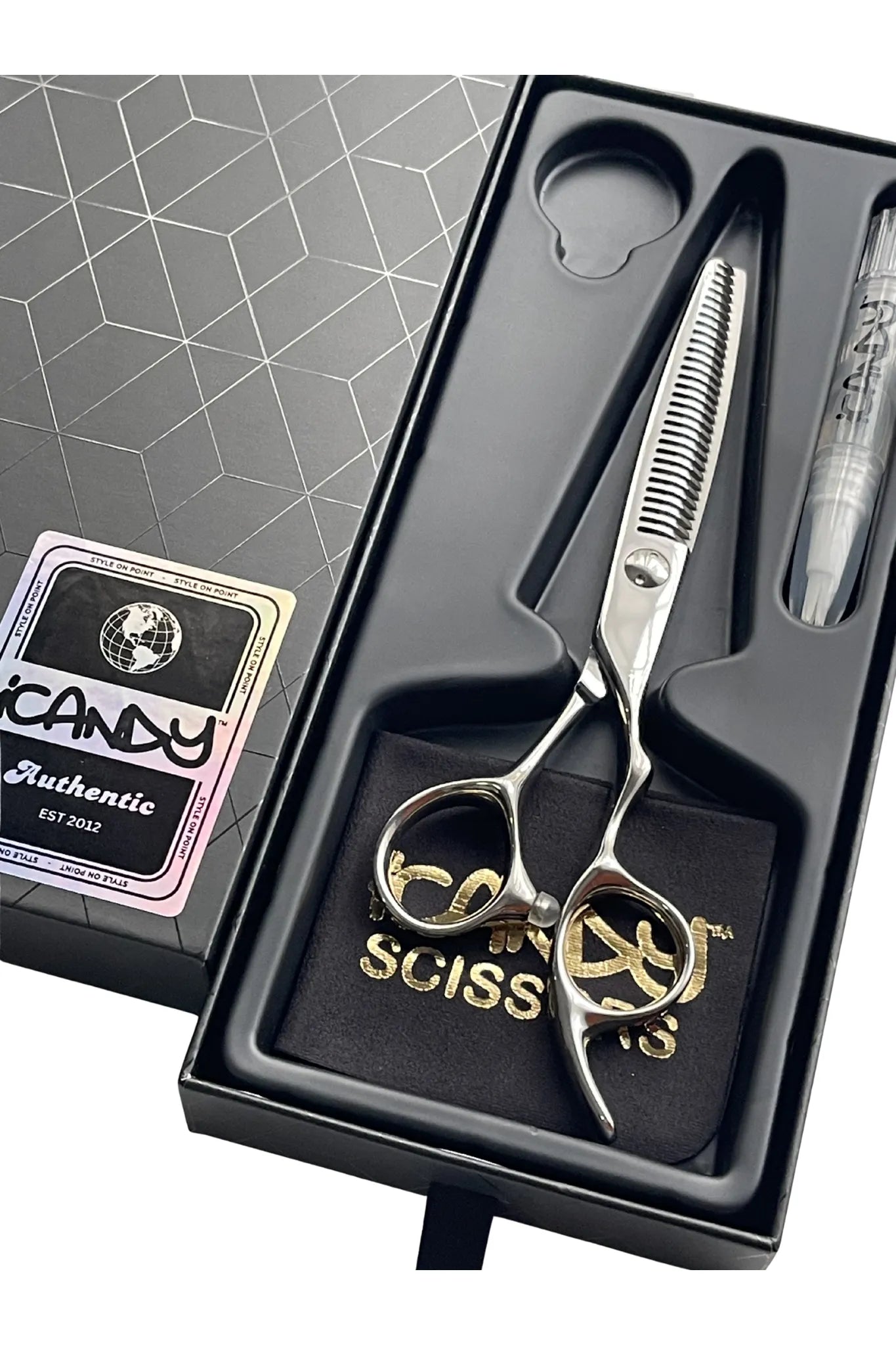 iCandy Precision Pro Silver VG10 Hairdressing Thinning Scissors 6.0 Inch – Premium Japanese VG10 Steel Professional Texturising Shears with 30-Tooth Design, Ergonomic Offset Handle, Precision Hair Blending for Hairdressers & Barbers, Lifetime Warranty, Australia