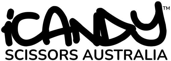 Black 'iCandy Scissors Australia' logo on a white background