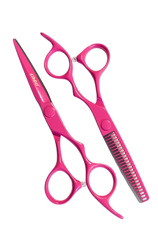 iCandy ELECTRO Sunset Pink VG10 Hairdressing Scissor & Thinner Bundle 6.0/5.5 inch