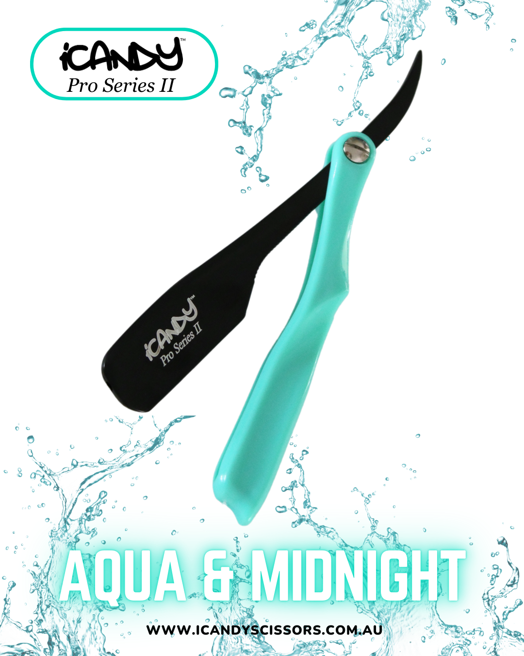 iCandy Pro Series II AQUA & Midnight Black Barber Shaving Razor Media Post