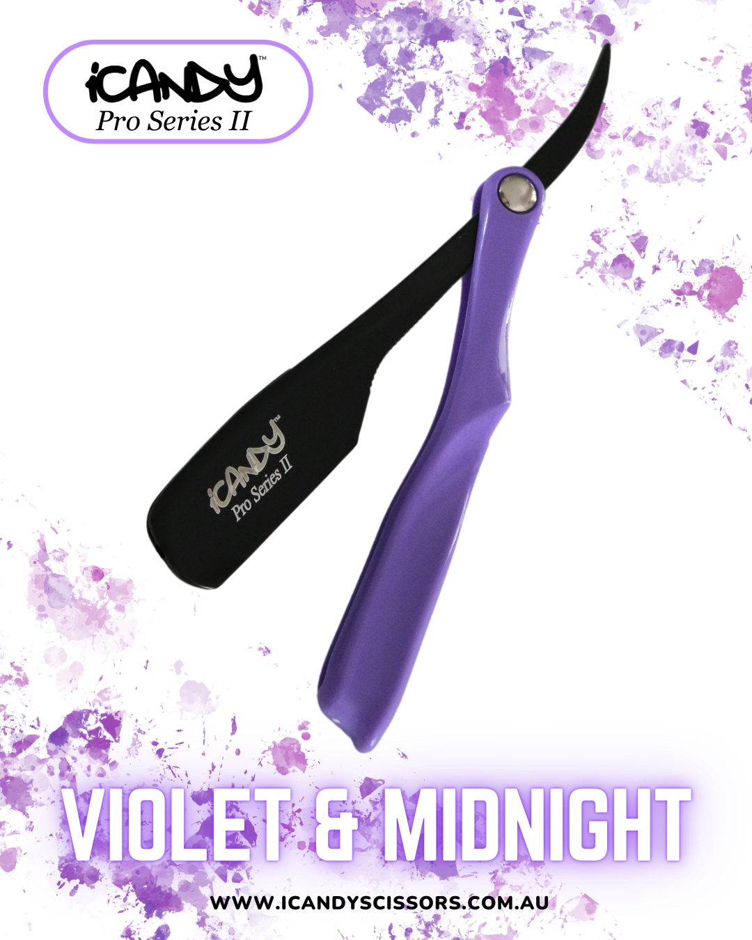iCandy Pro Series II VIOLET & Midnight Black Barber Shaving Razor Media Post