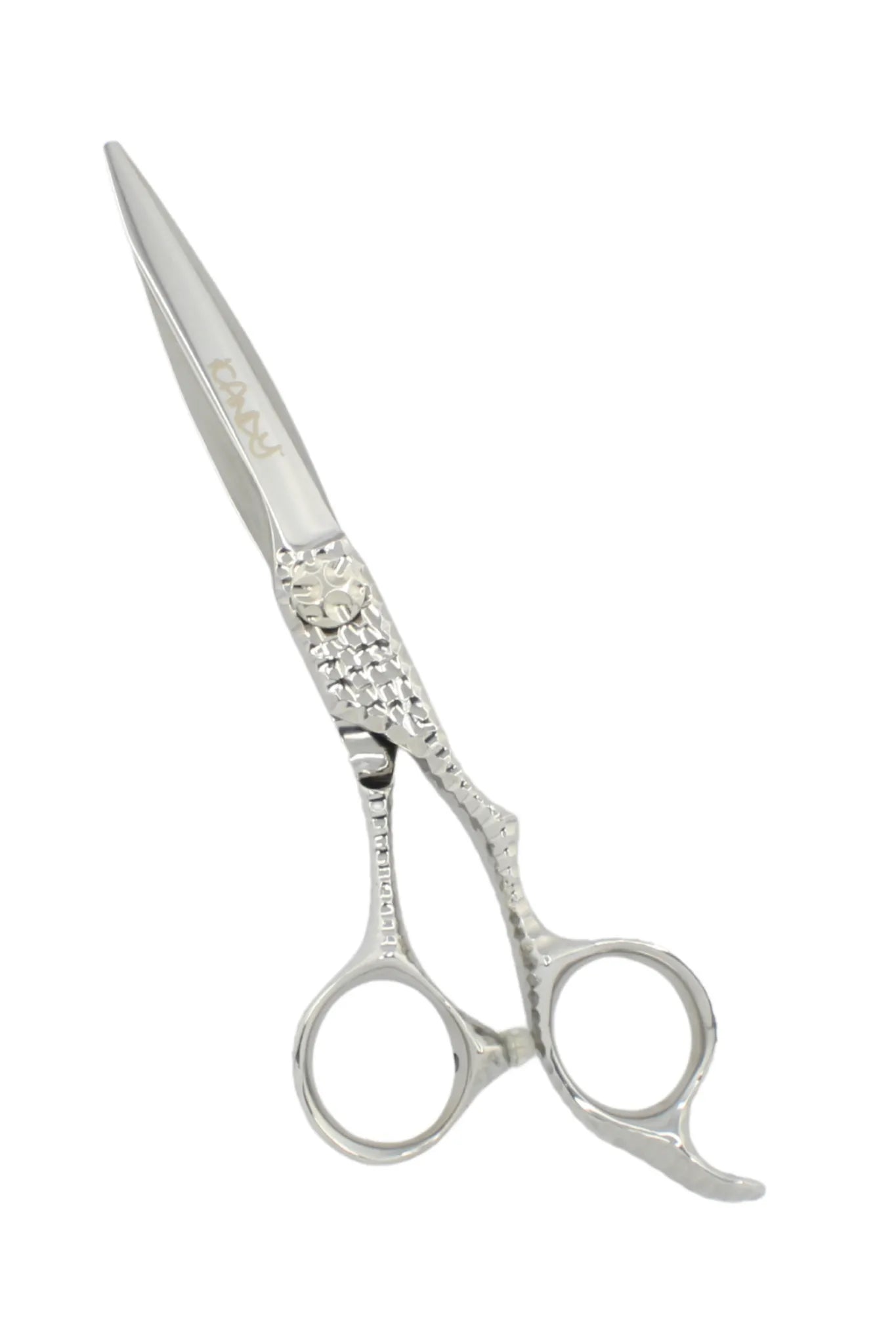 iCandy SWORD PRO Silver VG10 professional hairdressing scissors 6.1 inch featuring premium Japanese VG10 steel, a Sword Mountain convex blade, artisan hand-hammered handle and mirror polished finish for precision cutting and effortless control.
