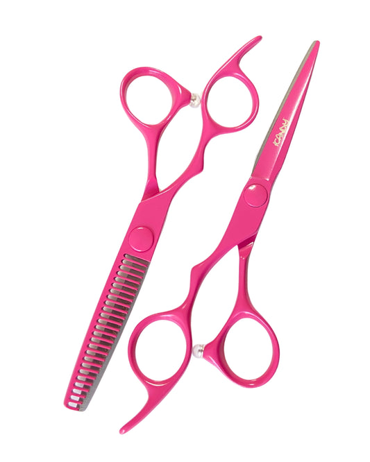 iCandy ELECTRO Sunset Pink VG10 Scissor & Thinner LEFT HANDED Bundle 6.0/5.5 inch pic1