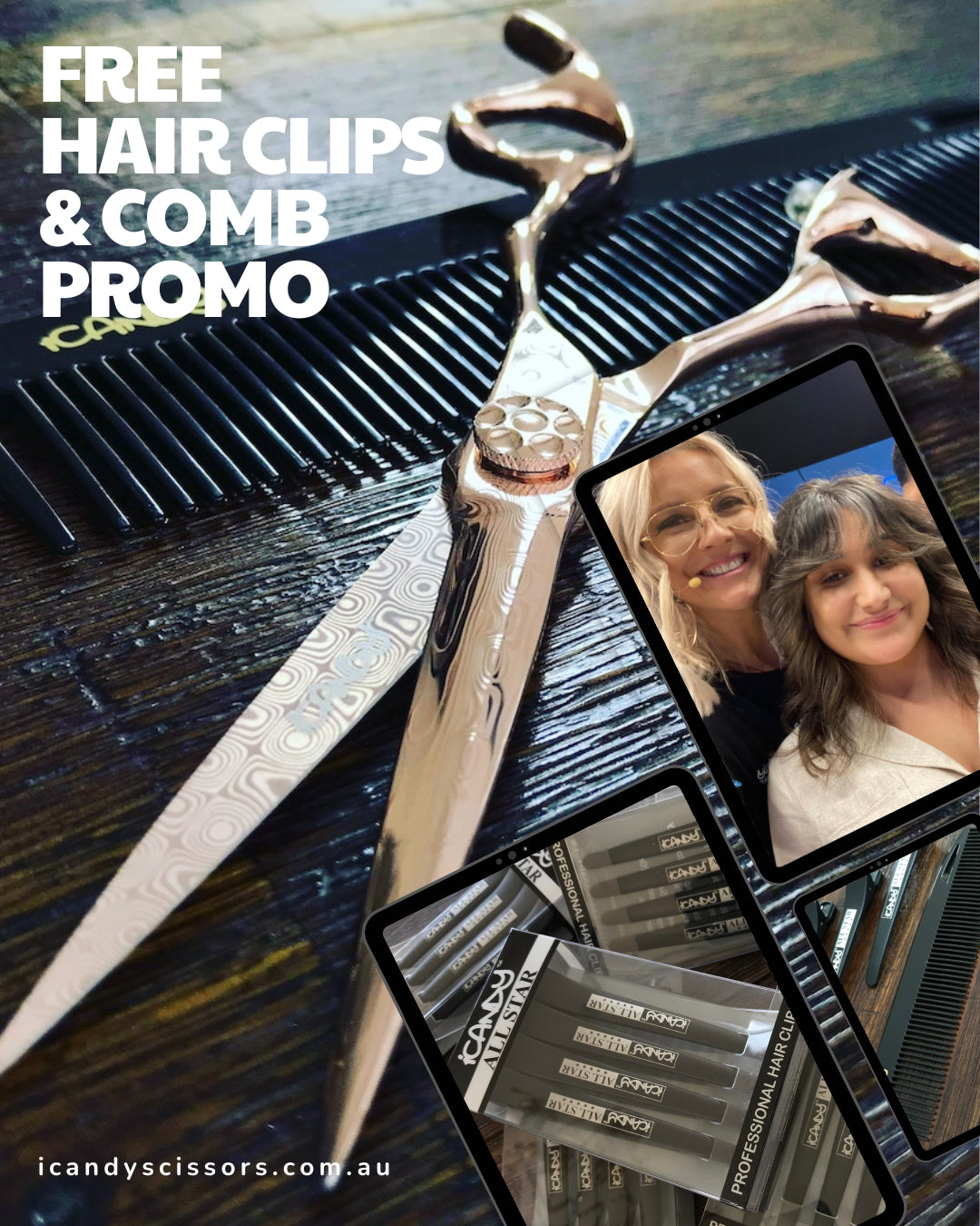 iCandy Scissors Free Hair Clips & Comb Promo