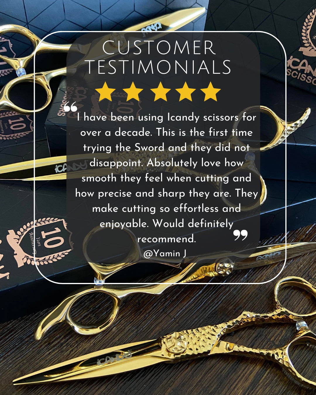iCandy Scissors SWORD PRO VG10 Hairdressing Barber Scissor 5 Star Customer Review Yamin J