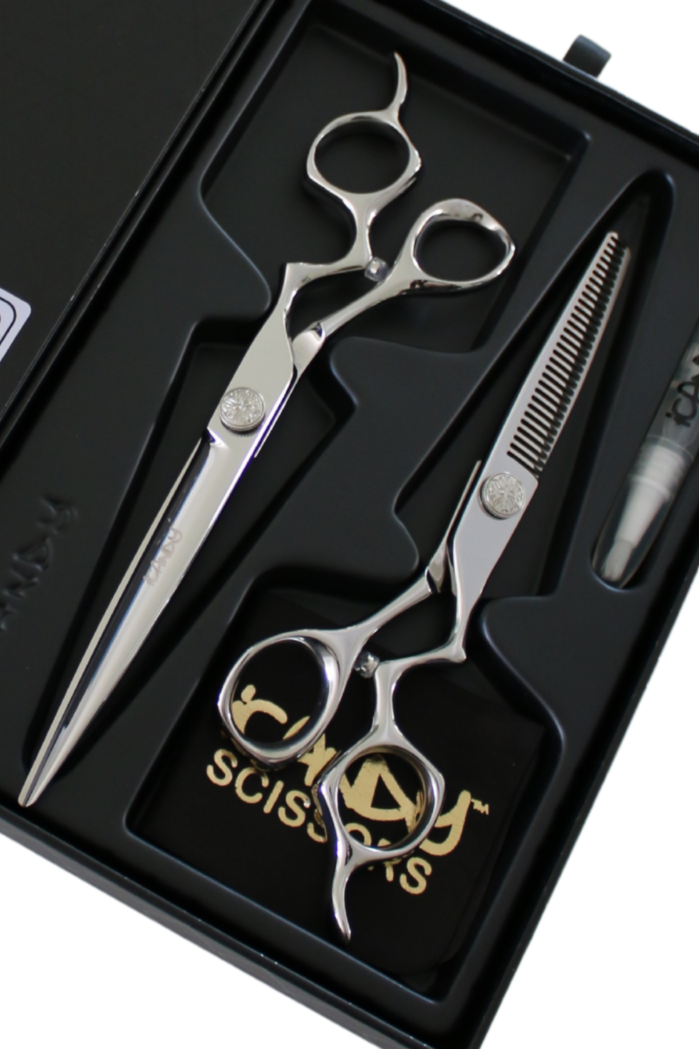 iCandy ATHENA Right-Handed Barber Hairdresser Scissor & Thinner Bundle 7.0/6.0 inch – professional Japanese steel set in gift box.
