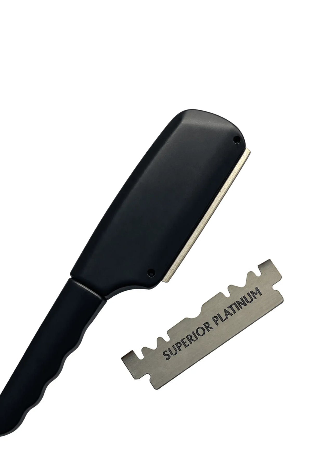iCandy Pro Series III Magnetic Black razor with magnetic blade cover attached and blade alongside
