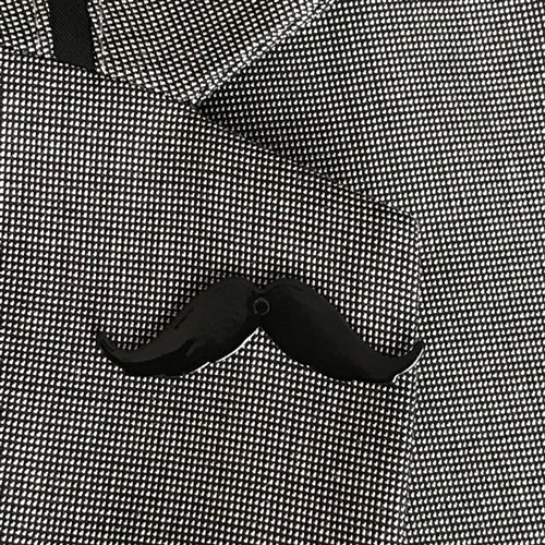 iCandy Barber Black Moustache Lapel Pin - iCandy Scissors