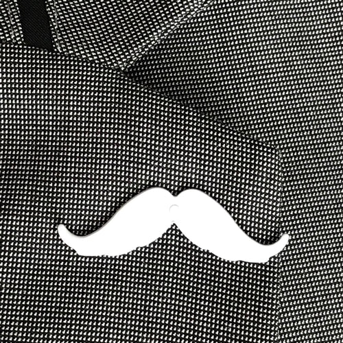 iCandy Barber White Moustache Lapel Pin - iCandy Scissors
