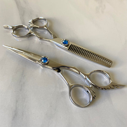 iCandy ANGEL Ice Sapphire VG10 Scissor & Thinner Bundle 5.5 inch – professional hairdressing scissors Australia