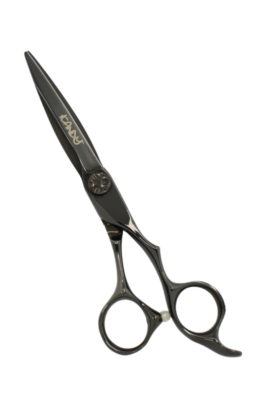 Luxury iCandy SWORD VG10 6.1 inch barber scissors – sharp Japanese steel hairdressing shears in midnight black finish