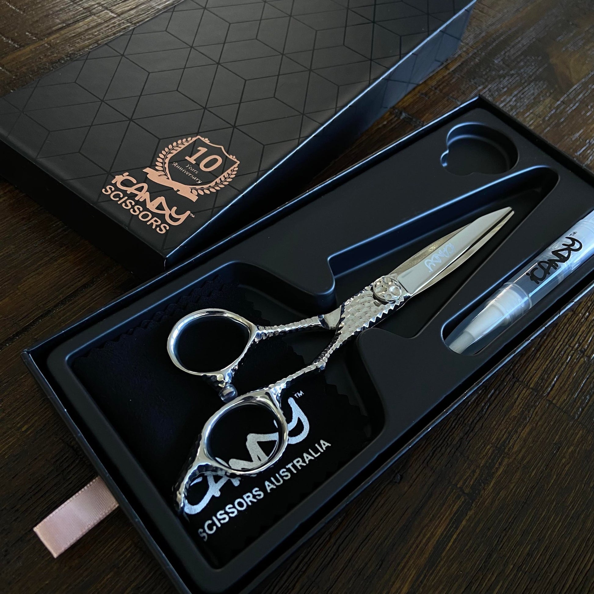 Luxury iCandy SWORD PRO VG10 Silver hairdressing scissor 6.1 inch – professional barber shears with presentation gift box