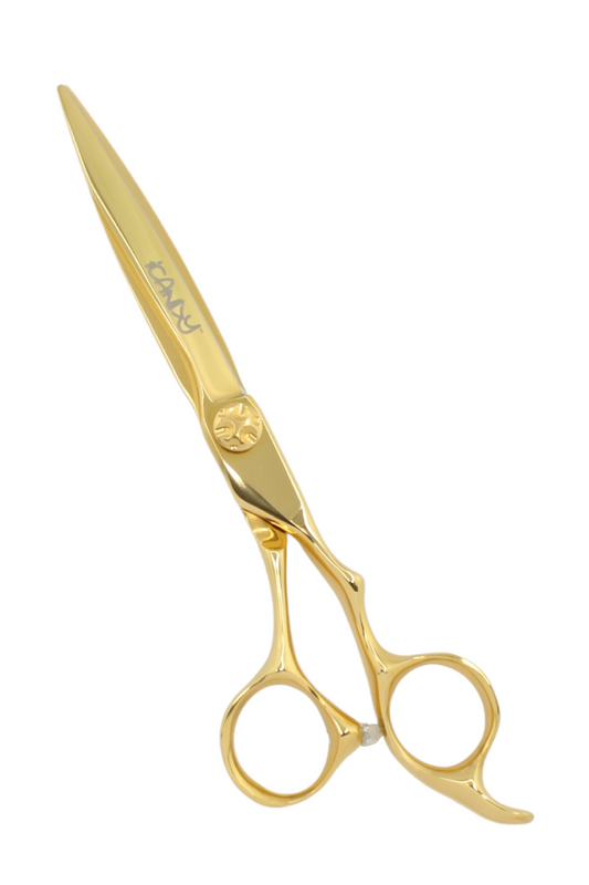 iCandy SWORD Yellow Gold VG10 6.6 inch hairdressing scissor – premium Japanese VG10 steel barber shears with lifetime warranty