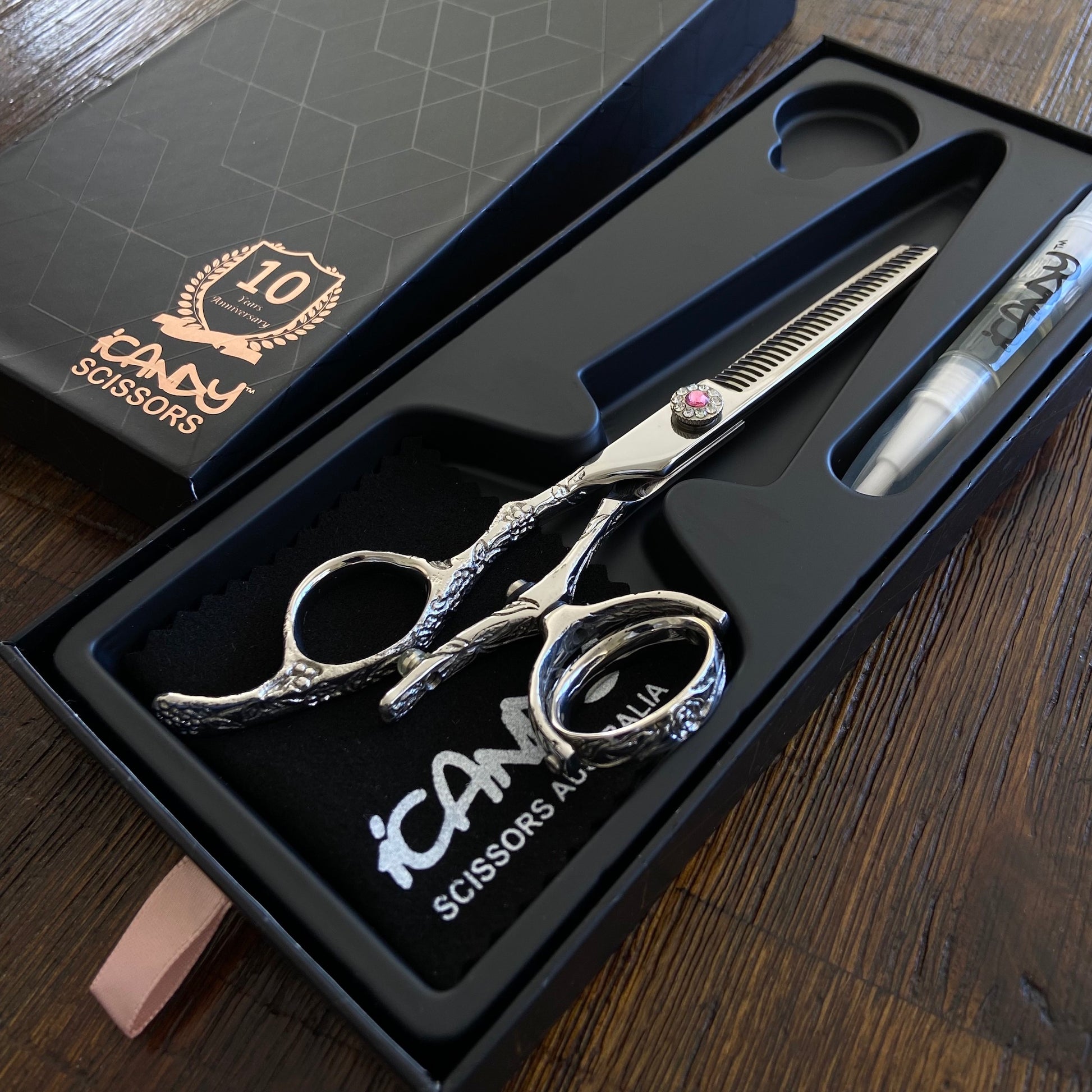 iCandy Dream Mirror Lefty Swivel Thinning Scissors (5.5 inch) In Box