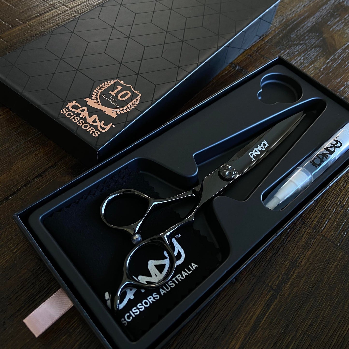 iCandy Sword Midnight Black VG10 6.6" 10 Years Anniversary Edition Scissors Open Box