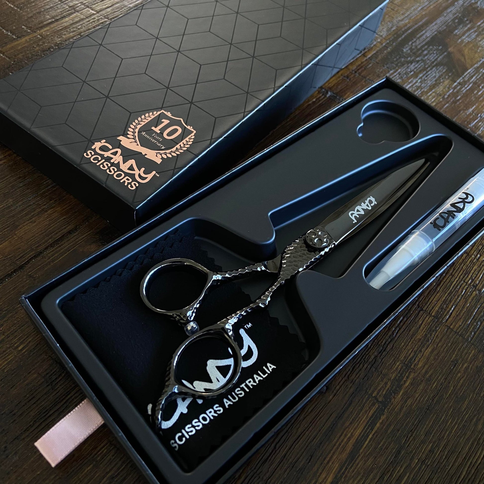 iCandy Sword Pro Midnight Black VG10 6.6" 10 Years Anniversary Edition Scissors Open Box 