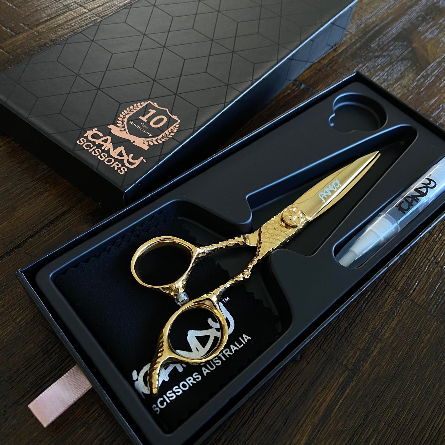 iCandy Sword Pro Yellow Gold VG10 6.1" 10 Years Anniversary Edition Scissors Open Box
