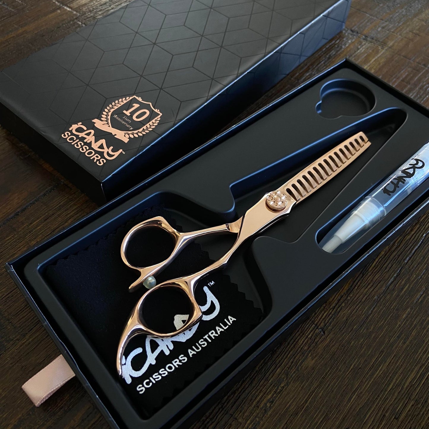 iCandy ALL STAR Rose Gold VG10 Texturizer Scissor 6.0" Open Box