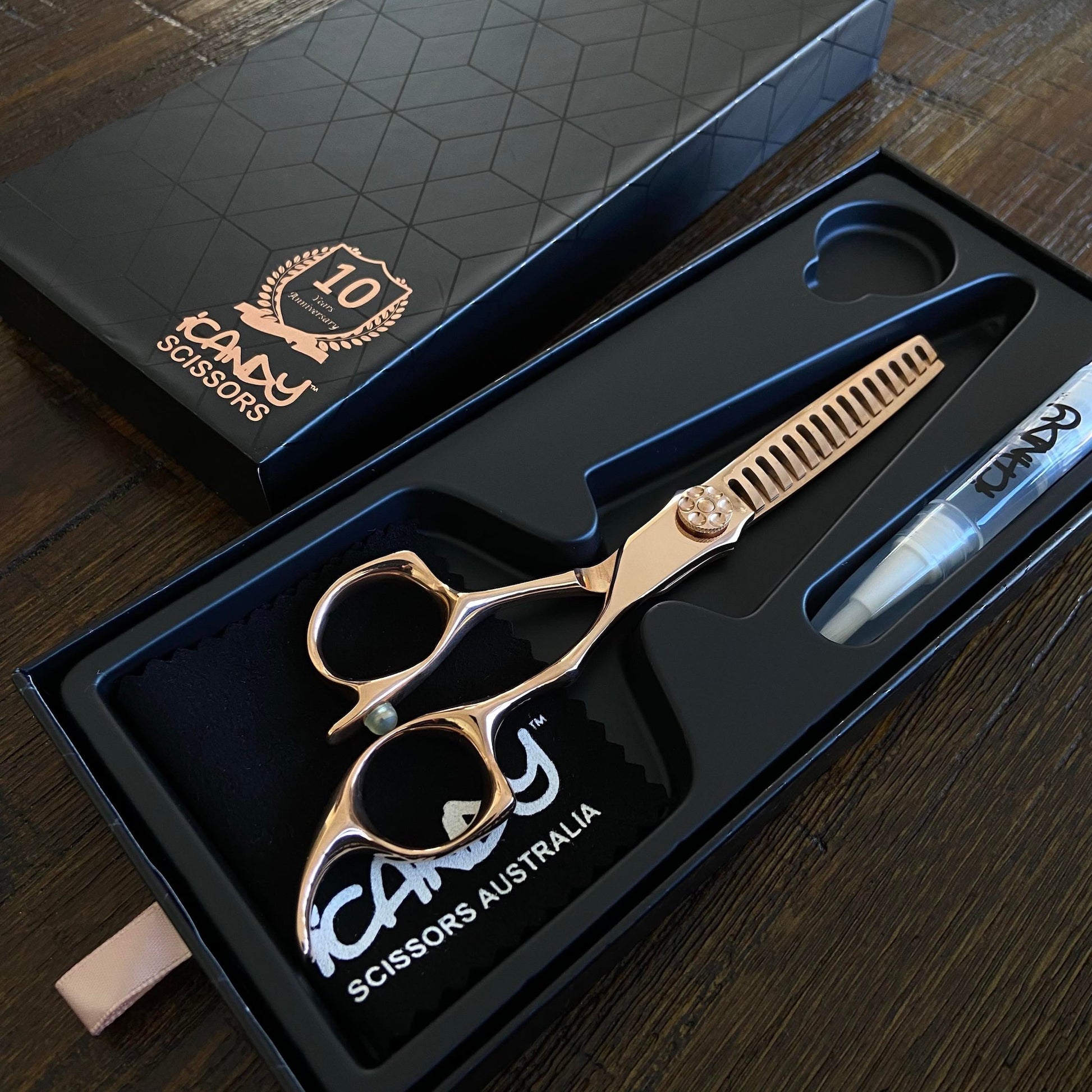 iCandy ALL STAR Rose Gold VG10 Texturizer Scissor 6.0" Open Box